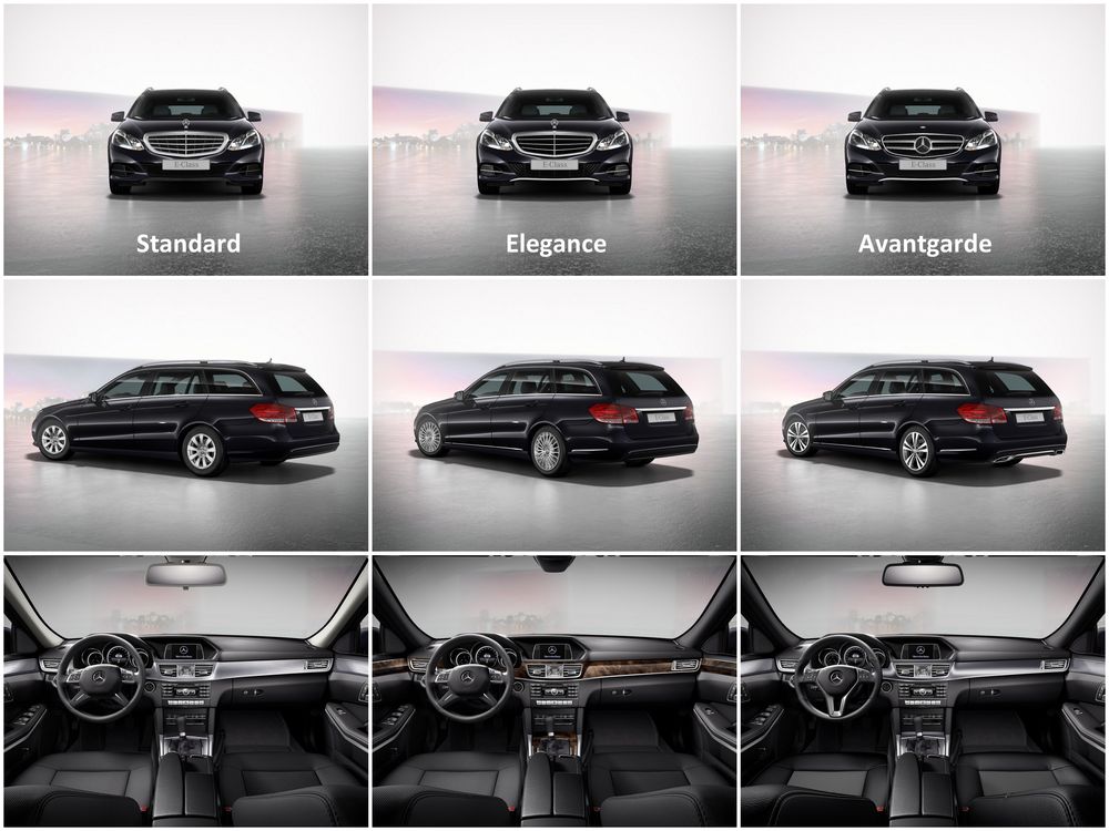 Mercedes-Benz E-Class Универсал 2014 — сравнение исполнений Elegance и Avantgarde, экстерьер и интерьер